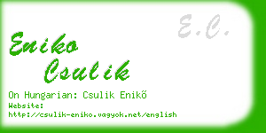 eniko csulik business card